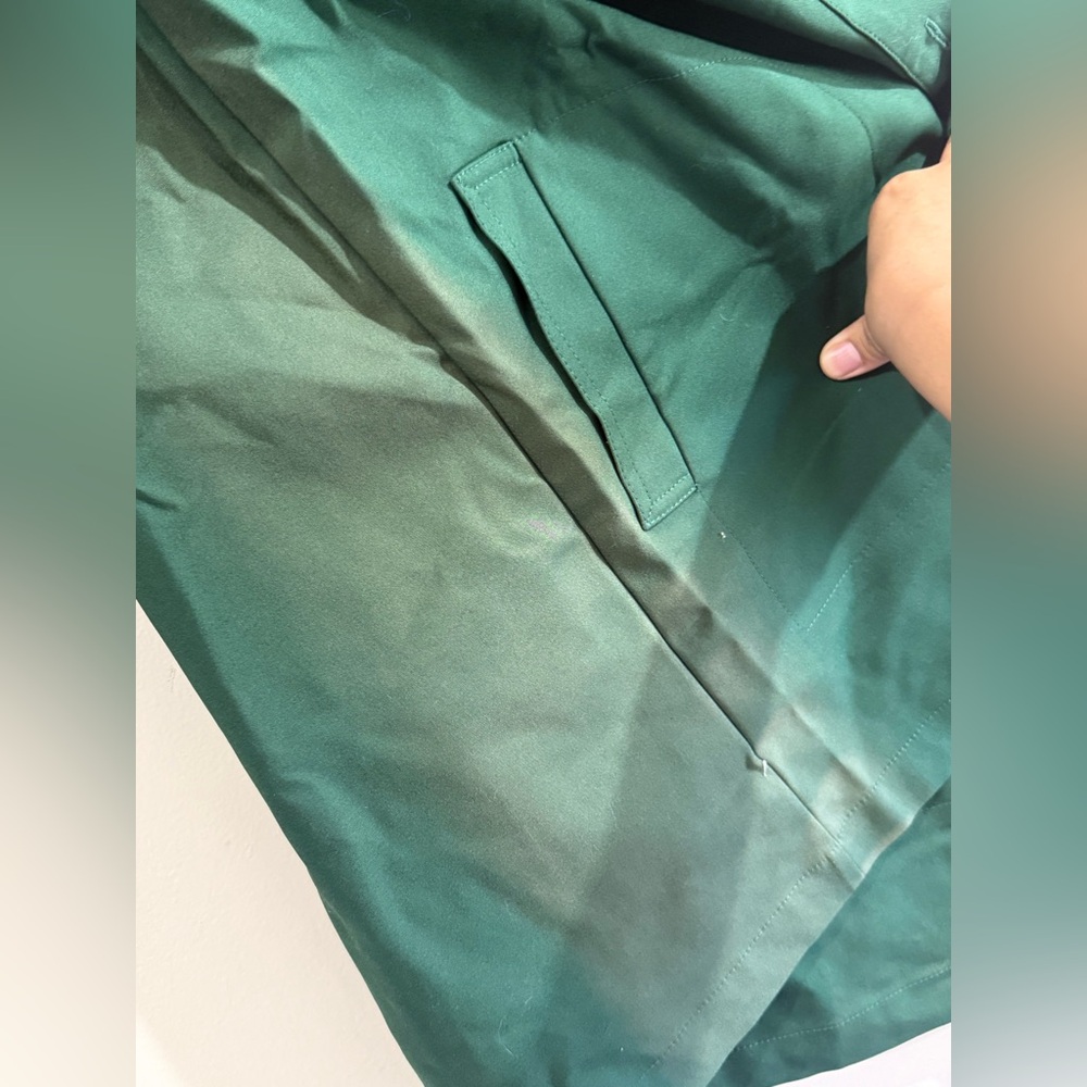 Tuckernuck Emerald Green Button-Front Trench Coat - image 3